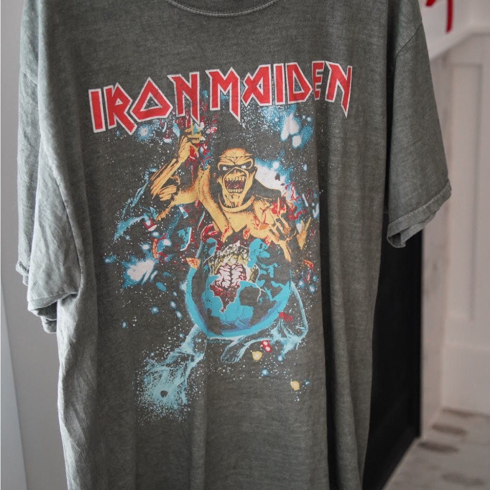 Iron Maiden Gray Graphic T-Shirt
